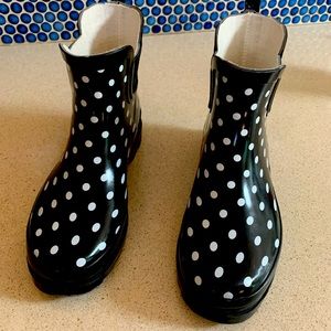 Norty Women’s Polka Dot Rain Boots sz 7 NEW